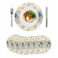 thumbnail image 1 of Beach Coastal Beige Round 13 Inch Placemats Set of 6, Nautical Shell Starfish Coral Summer HeatResistant Non Slip Place Mats for Dining Table, Wipeable Braided Kitchen Table Mats for Housewarming, 1 of 9