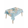 thumbnail image 1 of Beach Coastal Blue Rectangle Tablecloth, Nautical Shell Starfish Coral Summer Waterproof & StainResistant Tablecloth, Washable Oil-proof Table Cover for Dining/Party/Wedding/Camping/Buffet 52x70 In, 1 of 9