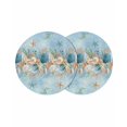 thumbnail image 1 of Beach Coastal Blue Round 13 Inch Placemats Set of 2, Nautical Shell Starfish Coral Summer HeatResistant Non Slip Place Mats for Dining Table, Wipeable Braided Kitchen Table Mats for Housewarming, 1 of 9