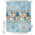 thumbnail image 1 of Beach Coastal Blue Shower Curtain, Waterproof Shower Curtains for Bathroom, Nautical Shell Starfish Coral Summer Washable Fabric Bathtub Curtain Set Bath Decor with 12 Hooks Extra Long 72"x96", 1 of 8