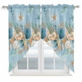 thumbnail image 1 of Beach Coastal Blue Swag Valances for Windows, Kitchen Curtains 36 Inch Length 2 Panels Set, Nautical Shell Starfish Coral Summer Short Curtains for Small Windows Rod Pocket Cafe Curtains 28"x36", 1 of 8