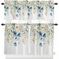 thumbnail image 1 of Beach Coastal Kitchen Curtains Sets for Windows 36 Inch Length, Summer Seaside Rod Pocket Window Treatments, Shell Starfish Nautical Tier Curtains and Valances Set for Bedroom/Bathroom, 1 of 6