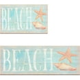 thumbnail image 1 of Beach Coastal Kitchen Rugs Mats Set of 2 Anti Fatigue Cushioned Farmhouse Kitchen Rug Floor Comfort Mat Waterproof Non Skid Runner Rug for Kitchen Office Sink Landry, 17.3" x28" + 17.3" x 47", Teal, 1 of 6