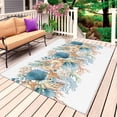 thumbnail image 1 of Beach Coastal Outdoor Rug 3x5 Ft, Non Slip Washable Area Rug, Nautical Shell Starfish Coral Summer Patio Rugs Carpet Runner, Large Floor Mat for Indoor/Outdoor Deck Porch Camping, 1 of 8