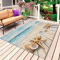 thumbnail image 1 of Beach Coastal Outdoor Rug 3x5 Ft, Non Slip Washable Area Rug, Watercolor Ocean Waves Starfish Summer Patio Rugs Carpet Runner, Large Floor Mat for Indoor/Outdoor Deck Porch Camping, 1 of 8