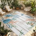thumbnail image 1 of Beach Coastal Outdoor Rug for Patio/Deck/Porch, Non-Slip Large Area Rug 4 x 6 Ft, Summer Nautical Coral Shell Botanical Vintage Indoor Outdoor Rugs Washable Area Rugs, Camping Rug Carpet Runner, 1 of 8