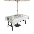 thumbnail image 1 of Beach Coastal Outdoor Tablecloth - 60x120 Inch Rectangle Dining Table Cover, Nautical Shell Starfish Coral Summer Waterproof Outdoor Table Cloth with Umbrella Hole & Zipper for Picnic/Patio/Party, 1 of 7