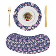 thumbnail image 1 of Beach Coastal Round 13 Inch Placemats Set of 8, Summer Nautical Shell Starfish Coral Blue HeatResistant Non Slip Place Mats for Dining Table, Wipeable Braided Kitchen Table Mats for Housewarming, 1 of 9