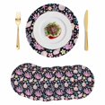 thumbnail image 1 of Beach Coastal Round 15 Inch Placemats Set of 6, Summer Nautical Shell Starfish Coral Black HeatResistant Non Slip Place Mats for Dining Table, Wipeable Braided Kitchen Table Mats for Housewarming, 1 of 9