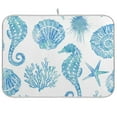 thumbnail image 1 of Beach Coastal Seahorse Dish Drying Mat Microfiber Kitchen Mats Large Counter Absorbent Dish Pad Drainer Rack 16"x18", 1 of 7