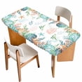 thumbnail image 1 of Beach Coastal Table Cloths for 6 Foot Rectangle Tables, Summer Coral Starfish Nautical Ocean Patio Waterproof Elastic Fitted Tablecloths, Washable Rectangular Table Cover for Camping, 1 of 8