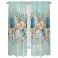 thumbnail image 1 of Beach Coastal Teal Kitchen Curtain for Berdoom Living Room Cafe 72 Inch Length, Nautical Shell Starfish Coral Summer Tiers Curtains Light Filtering Drapes Window Treatment 2 Panels 52"Wx72"L, 1 of 8