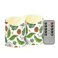 thumbnail image 1 of Beach Coconut Pattern Flameless Candles 2 PCS with Remote Realistic Moving Flame LED Tapered Pillar Set for Home Decor, 1 of 7