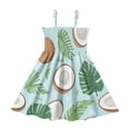 Beach Coconut Pattern Girls' Casual Dresses 2Y-8Y Sleeveless Ruffle ...