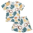 thumbnail image 1 of Beach Coconut Pattern Summer Pajama Set Soft Cotton Short Sleeve Sleepwear 2PCS Pajama Sets Breathable Lounge Set Size 10Y, 1 of 7