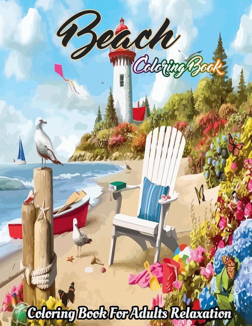 Beach Coloring Book For Adults : Featuring Adults Relaxing and Funny ...