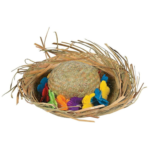 Beach Comber Hat With Flowers 1 Pc - Apparel Accessories - 1 Piece