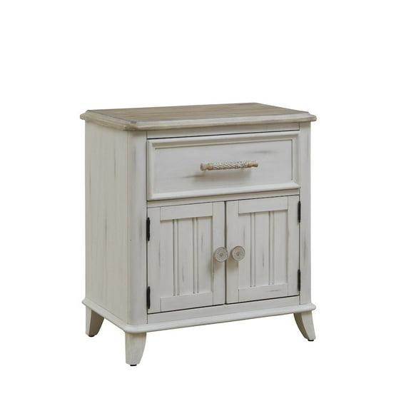 Beach Comber Nightstand - Weathered White - Sand Top