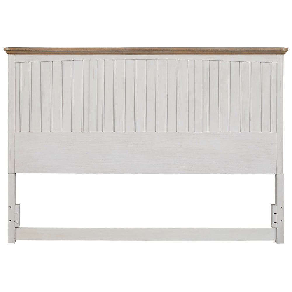 Beach Comber Queen Headboard - Weathered White - Sand Top