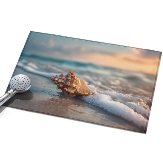 Beach Conch Entryway Rug 2x3ft Washable Non Slip Bathroom Rug Low Pile ...