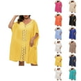 thumbnail image 1 of Beach Cover Up Swim Suits for Women 2025 Stylish Plus Size Pullover Viscose Swimwear Cover-Up for Women - Comfortable Mid-Length Sleeve Dress for Versatile Wear, 1 of 6