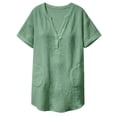 thumbnail image 1 of Beach Cover Up Short Sleeve V Neck Bathing Suit Coverup with Pockets Summer Loose Fit Beach Dresses for Women, 1 of 7