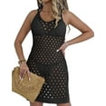 thumbnail image 1 of Beach Cover Up for Women Sleeveless Spaghetti Strap Swimsuit Cover Up Hollow Out Seethrough Sexy Crochet Cover Up Shermie, 1 of 6
