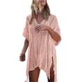 thumbnail image 1 of Beach Cover Up for Women Summer Sexy Hollow Out Seethrough Swimsuit Cover Up Crochet Coverup with Tassel Shermie, 1 of 6