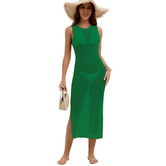 Beach Cover Ups for Women 2025 St Patrick Day Crewneck Tank Strap Swimsuit Cover Up Sexy Side Split Hem Swim Cover Ups Shermie