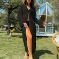 thumbnail image 1 of Beach Cover Ups for Women Boho Tie Front Long Kimonos Long Sleeve Flowy Bikini Swimsuit Cover Ups, 1 of 6