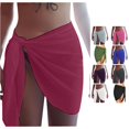 thumbnail image 1 of Beach Cover up Womens Summer Solid Beach Skirt Side Knot Short Swimsuit Cover Up ,One Size, 1 of 8