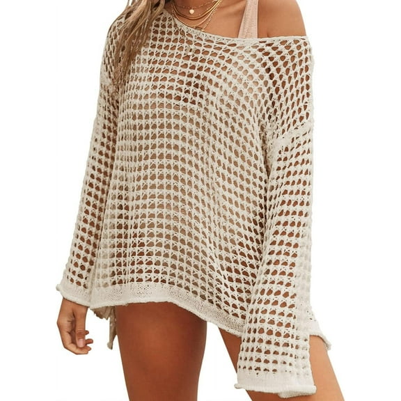 Beach Coverup for Women Bathing Suit Coverup Long Sleeve Beach Cover Up