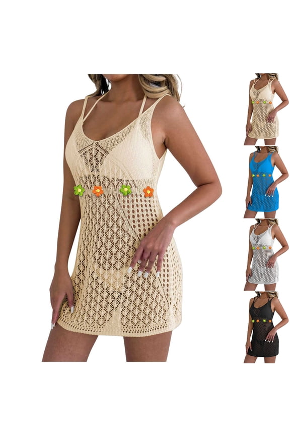 Beach Coverups for Women 2026 Summer Fashion Oversize Solid Color Sleeveless Blouses Cover Ups