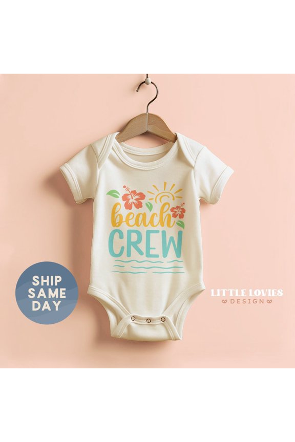 Beach Crew Onesie, Cute Family Beach Vacation Gift, Newborn Summer Outfit, Travel Gifts For Baby, Summer Baby Bodysuit, Cute Baby Onesie, BABY BODYSUIT LAT 4424