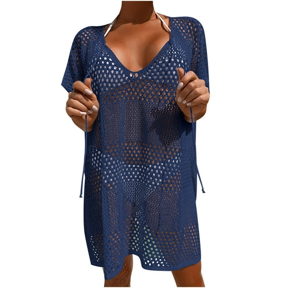 Beach Crochet Dress Bathing Suit Cover Ups Sexy Coverup for Swimwear Women Summer Outfit