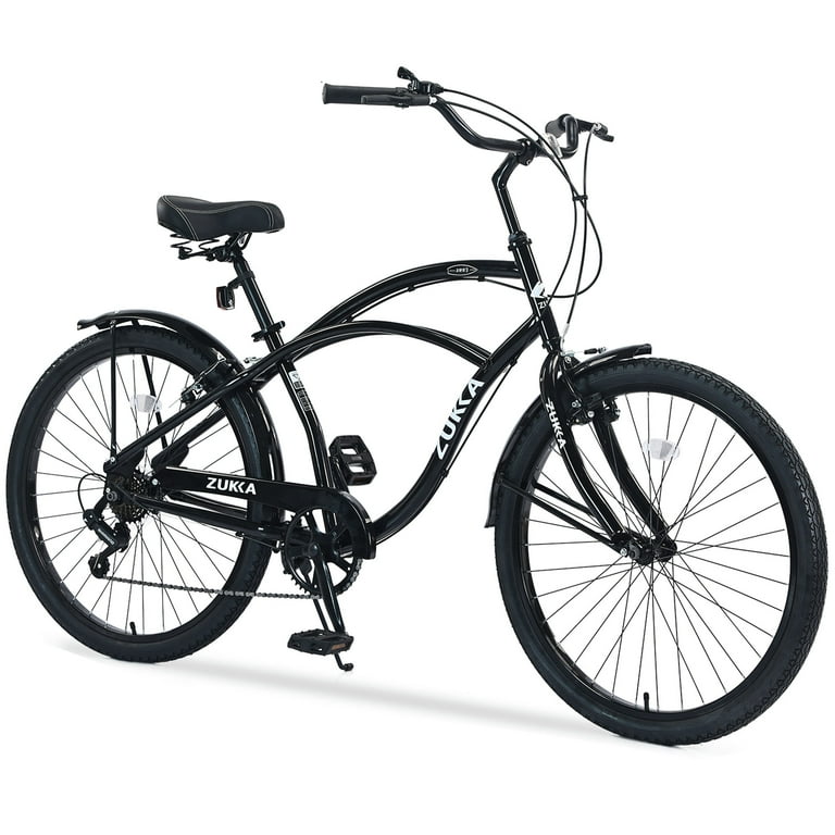 Beach Cruiser Bicycle, 7-Speed Gears, Comfort Hand Brakes, 17-Inch