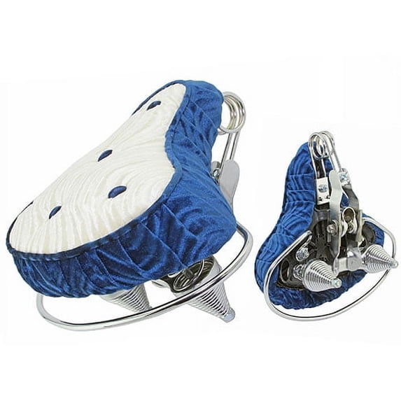 Beach Cruiser Seat Velour Blue and White. Bike Seat, bike saddle, Bicycle seat, bike saddle, bike parts, bicycle parts