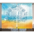 thumbnail image 1 of Ambesonne Beach Curtains 2 Panel Set, Abstract Sunny Seashore, 108" x 90", Pale Blue and Marigold, 1 of 3