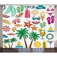 thumbnail image 1 of Ambesonne Beach Curtains 2 Panel Set, Summer Ice Cream, 108" x 96", Multicolor, 1 of 3