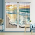 thumbnail image 1 of Beach Curtains 42Wx63L Inch Rod Pocket Tropical Curtains Coastal Nautical Hawaiian Scenery Bedroom Decor Ocean Landscape Seashore Scenic Sea Beachy Living Room Window Drapes Fabric 2 Panels, 1 of 5