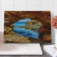 thumbnail image 1 of Beach Cutting Board, Cavern Rocks by Pacific Waters with Australian Sea and Sky Landscape Road, Decorative Tempered Glass Cutting and Serving Board, Large Size, Cream Blue, by Ambesonne, 1 of 5