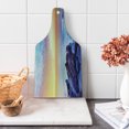 thumbnail image 1 of Beach Cutting Board, Dream Sky with Rainbow Colors in the Morning Seascape Fantasy Imaginary Planet Photo, Tempered Glass Cutting and Serving Board, Wine Bottle Shape, Blue Purple, by Ambesonne, 1 of 1