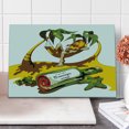 thumbnail image 1 of Beach Cutting Board, Image of Young Man in Hammock and Message in a Bottle at Beach Design, Decorative Tempered Glass Cutting and Serving Board, Large Size, White Green Yellow, by Ambesonne, 1 of 5