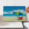 thumbnail image 1 of Beach Cutting Board, Relaxing Scene with Umbrella and Drinks Open Skyline Holiday Destination Summer Time, Decorative Tempered Glass Cutting and Serving Board, Small Size, Multicolor, by Ambesonne, 1 of 1
