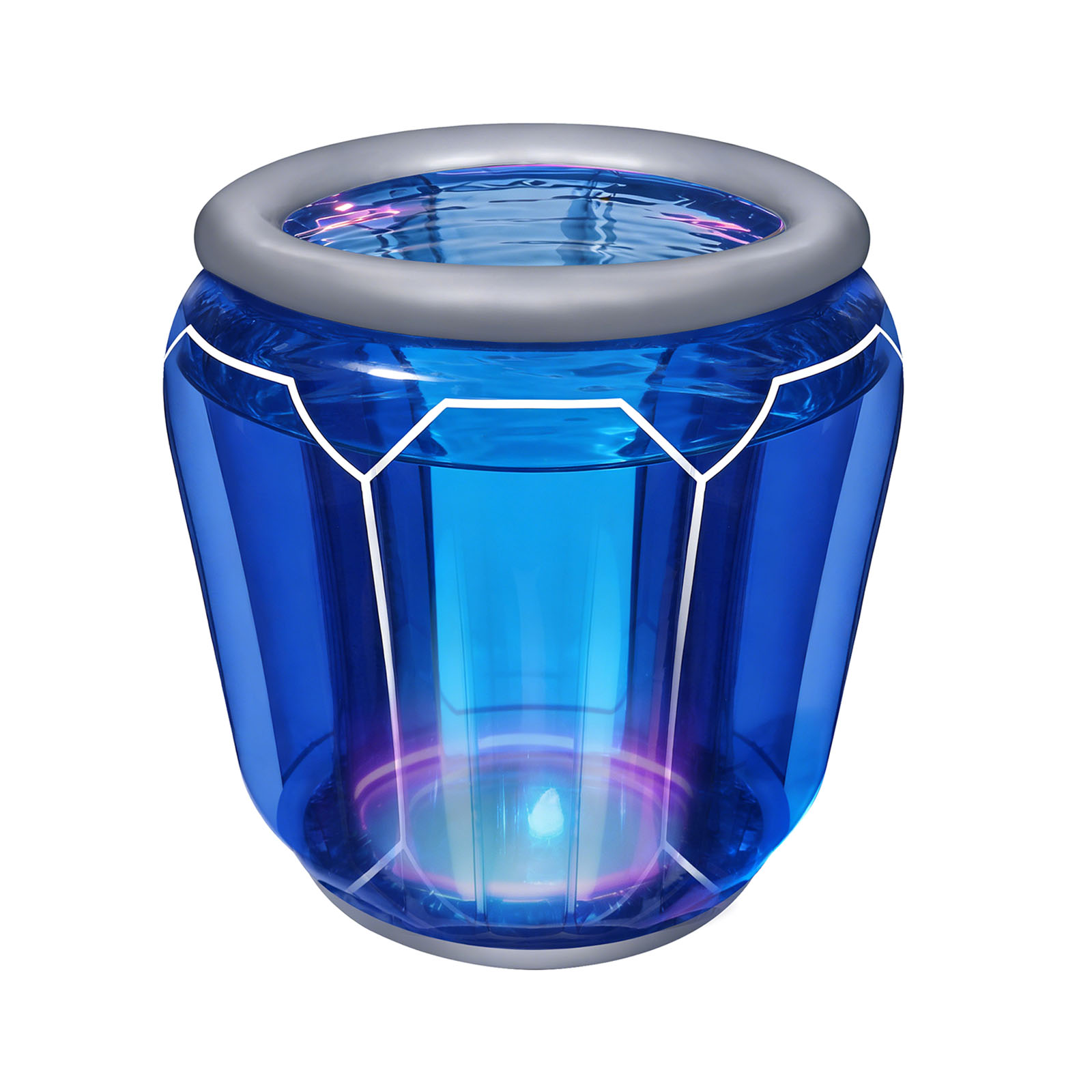 Beach Day Beverage Tub with Light Up Glow, Blue Inflatable PVC Ice Bucket for Poolside Parties Camping Setups and Backyard Drink Service