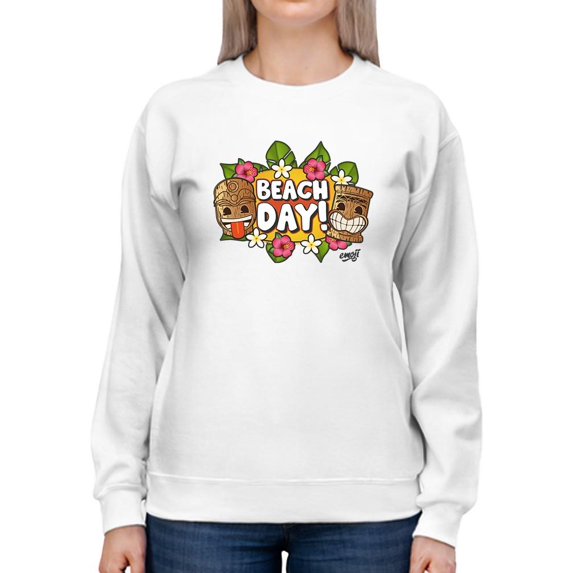 Beach Day - Hawaiian Island Fun Graphic Women's Sweatshirt