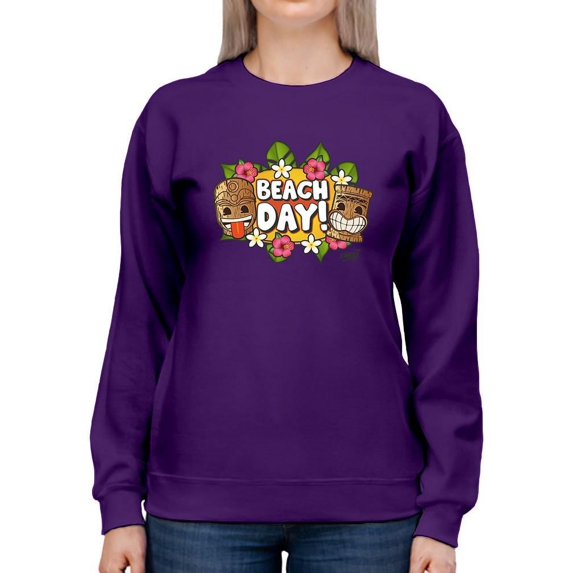 Beach Day - Hawaiian Island Fun Graphic Women's Sweatshirt