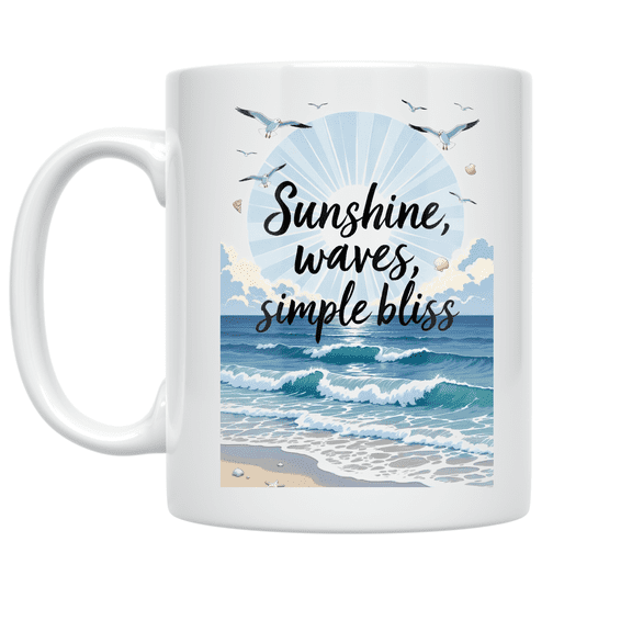 Beach Day Inspiration - Beach Lover - 11 oz Ceramic Coffee Mug