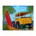 thumbnail image 1 of Beach Day - Painting Surfboard Beach Vintage Palm Tree Tropical Ocean Classic Car Unframed Wall Art Print 24 x 30 inches, 1 of 6