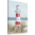 thumbnail image 1 of Beach Decor Lighthouse Wall Art: Seagull Decor Ocean Canvas Prints Sea birds Paintings Sailboats Pictures Teal Seascape Decorations for Home Living Room Office Easy to Hang 12" x 16" Framed, 1 of 6